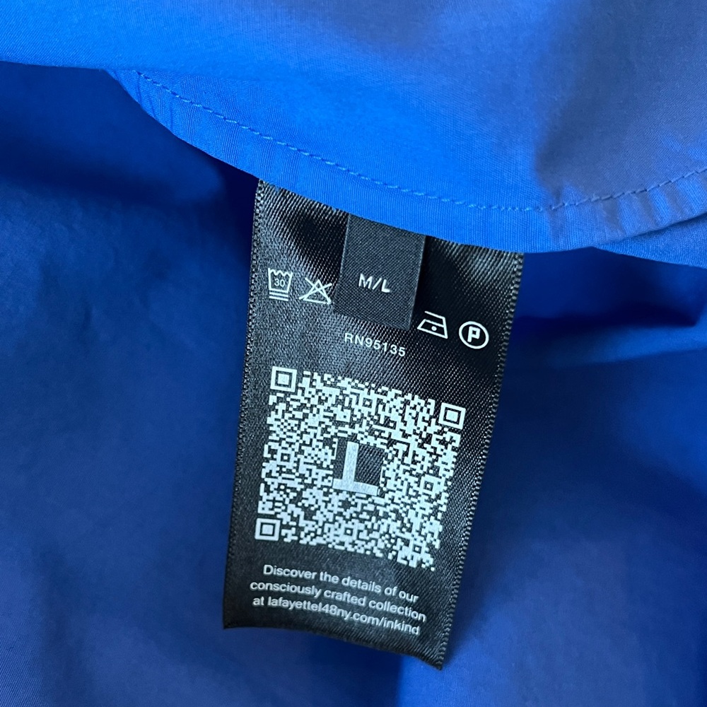 Lafayette 148 New York Women’s Cobalt Blue Cotton Shirt size M/L - Picture 7 of 7